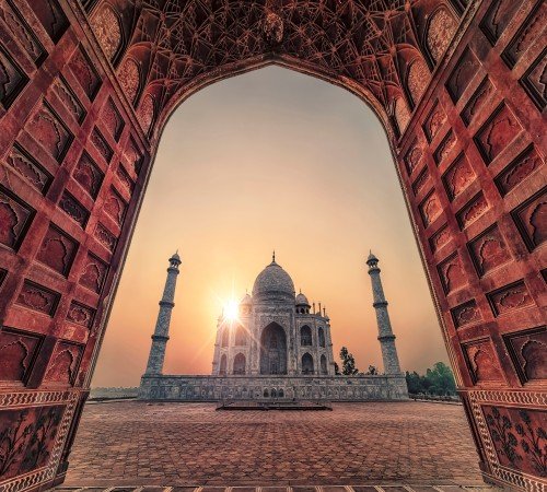 Taj Mahal at sunrise
